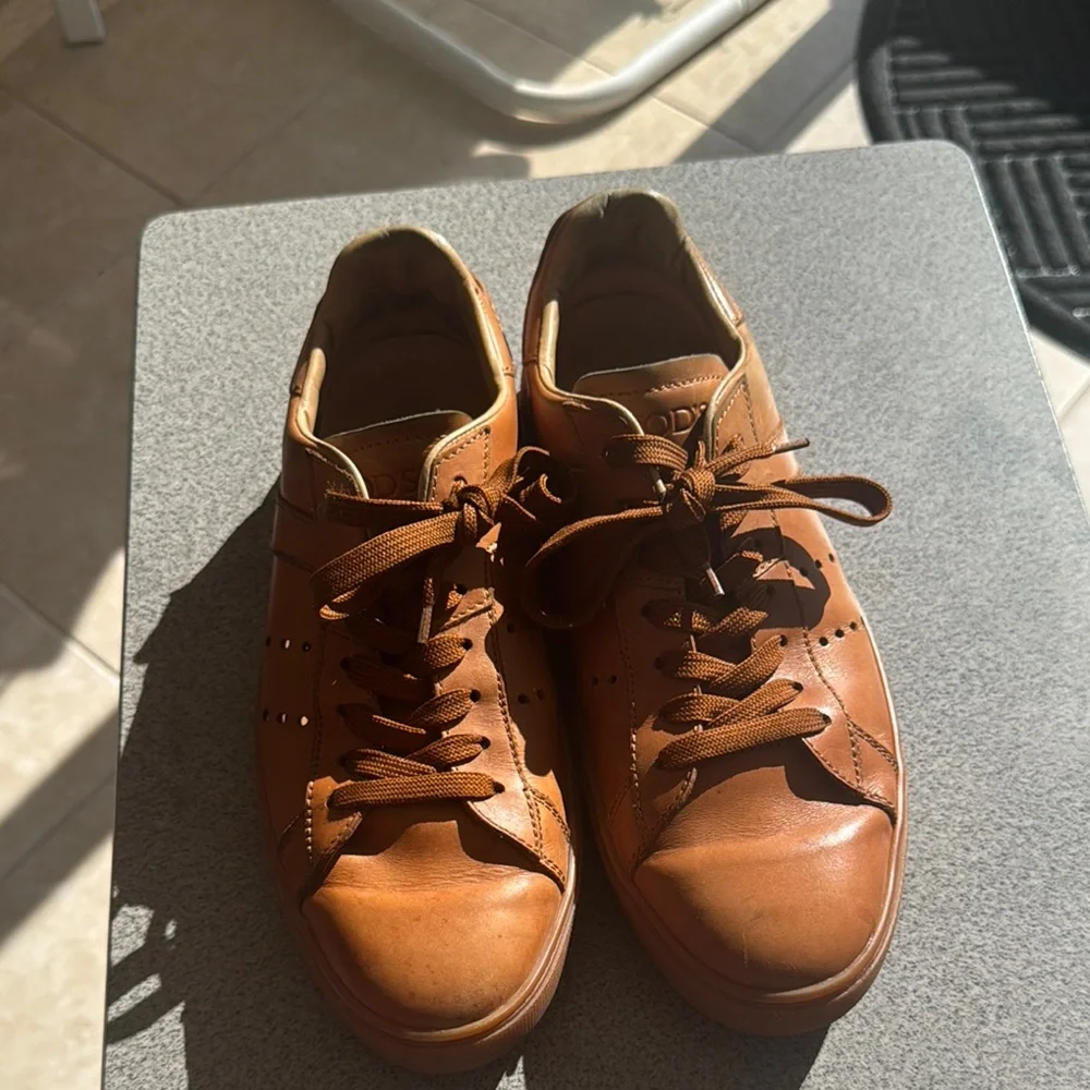 Tod's Men's Tan Leather Sneakers - Picture 1 of 11